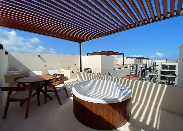 With Private Terrace And Jacuzzi In Aldea Zama Appartement *